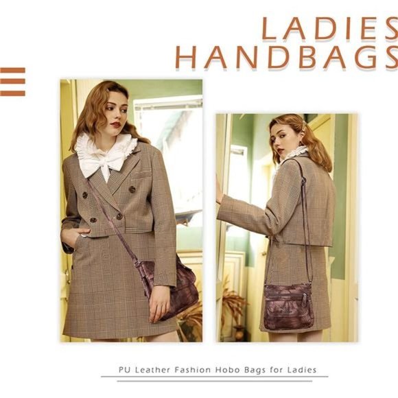 Crossbody Bags for Women PU Leather, Grey - Picture 6 of 7